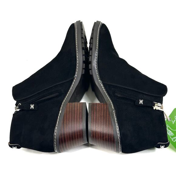 Sam Edelman PRYCE Black Suede Ankle Boots Womens 9M Water Resistant New $150 - Picture 5 of 11